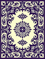 Ornate Floral Symmetry Design Rug