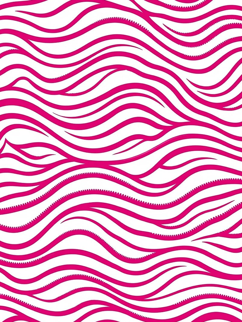 Vibrant Pink Wavy Stripe Pattern Rug