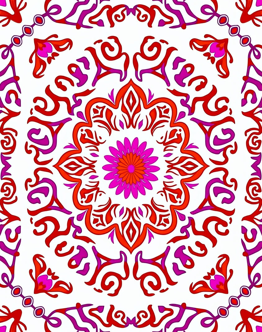 Vibrant Mandala Floral Pattern Rug
