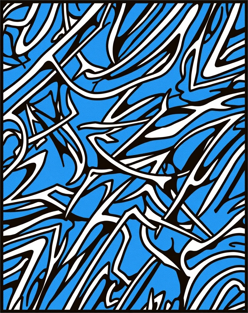 Dynamic Abstract Graphic Flow Rug