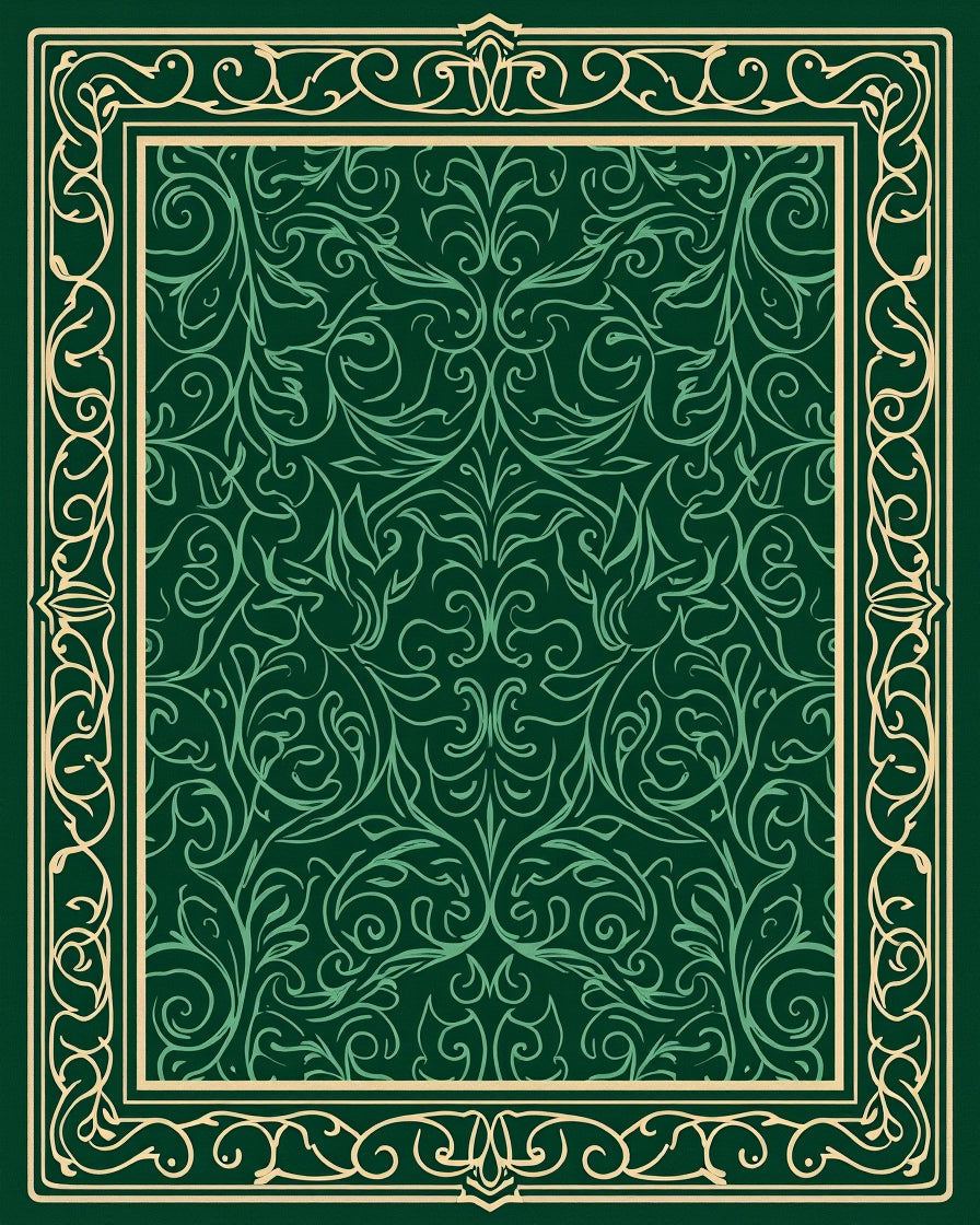 Elegant Emerald Floral Swirls Rug