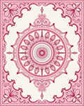 Ornate Floral Mandala Pink Pattern Rug