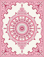 Ornate Floral Mandala Pink Pattern Rug