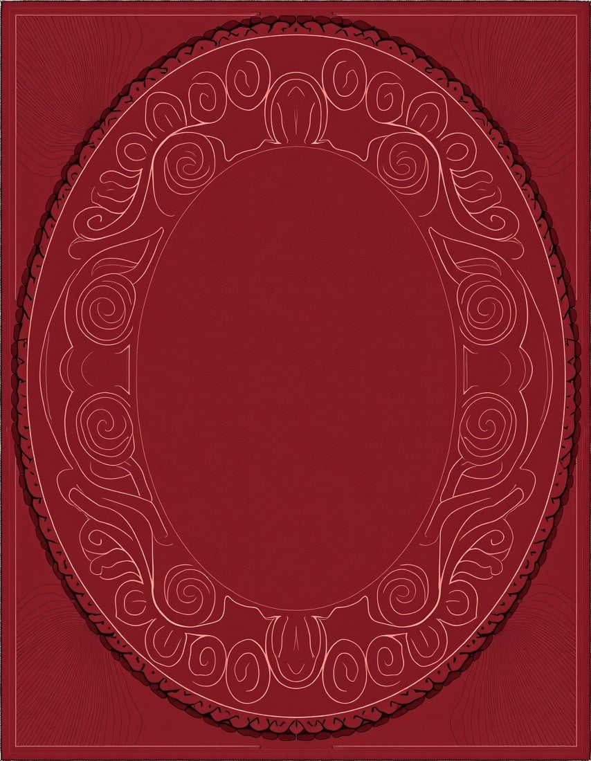 Elegant Red Floral Scroll Medallion Rug