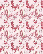Pink Floral Swirl Abstract Design Rug