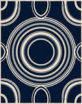 Concentric Circles Geometric Pattern Rug