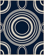 Concentric Circles Geometric Pattern Rug