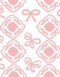 Pink Bow Laurel Pattern Rug