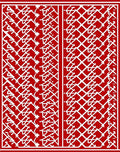 Red Diamond Chain Traditional Design Rug