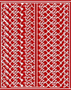 Red Diamond Chain Traditional Design Rug
