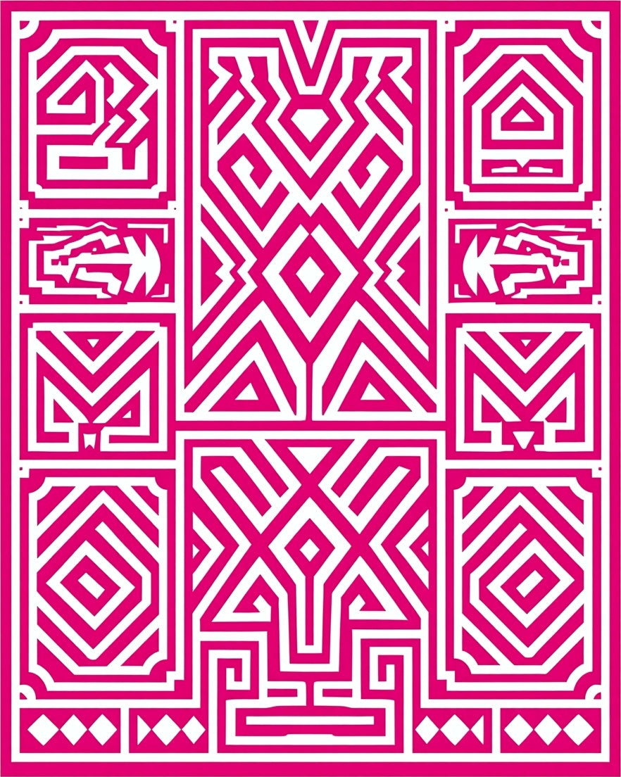 Geometric Maze Pattern Rug
