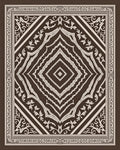 Classic Brown Cream Diamond Floral Rug