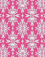 Fuchsia White Ornate Medallion Floral Rug