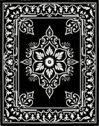 Black And White Floral Medallion Rug