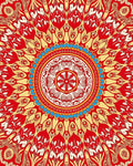 Radiant Red Yellow Floral Mandala Rug