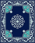 Classic Floral Mandala Blue Rug
