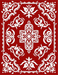 Regal White Floral Scroll Pattern Rug