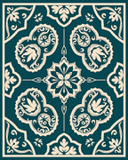 Intricate Floral Medallion Mandala Pattern Rug