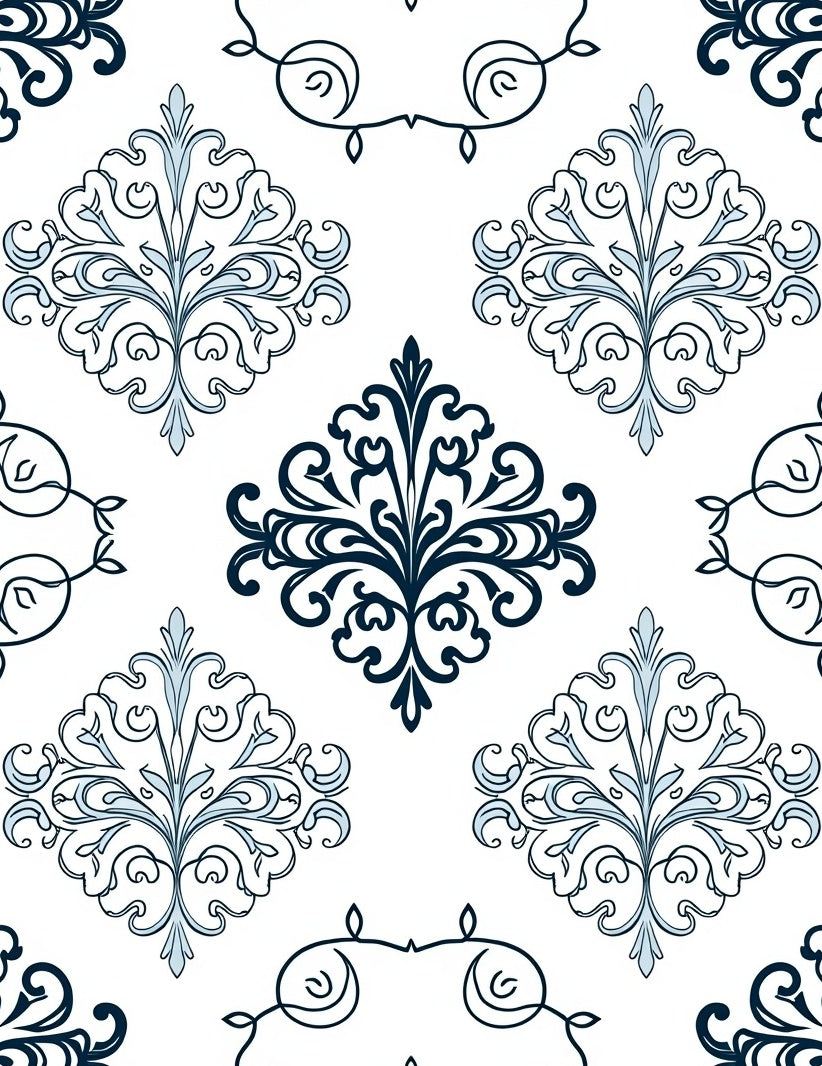 Classic Floral Damask Design Rug