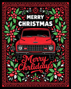 Red Truck Holly Christmas Garland Rug