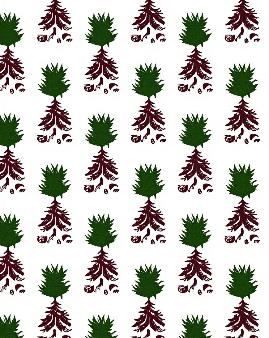 Emerald Green Woodland Tree Arrangement Rug