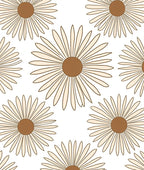 Retro Daisy Pattern Rug