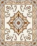 Brown Floral And Scrollwork Medallion Rug
