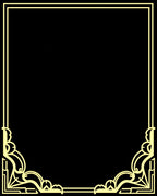 Ornate Gold Art Deco Border Design Rug