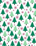Festive Evergreen Forest Snowflake Rug