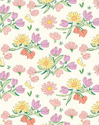 Pastel Spring Floral Pattern Rug