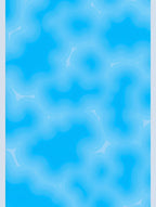 Abstract Blue Organic Wave Pattern Rug