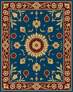 Ornate Floral Sunburst Pattern Design Rug