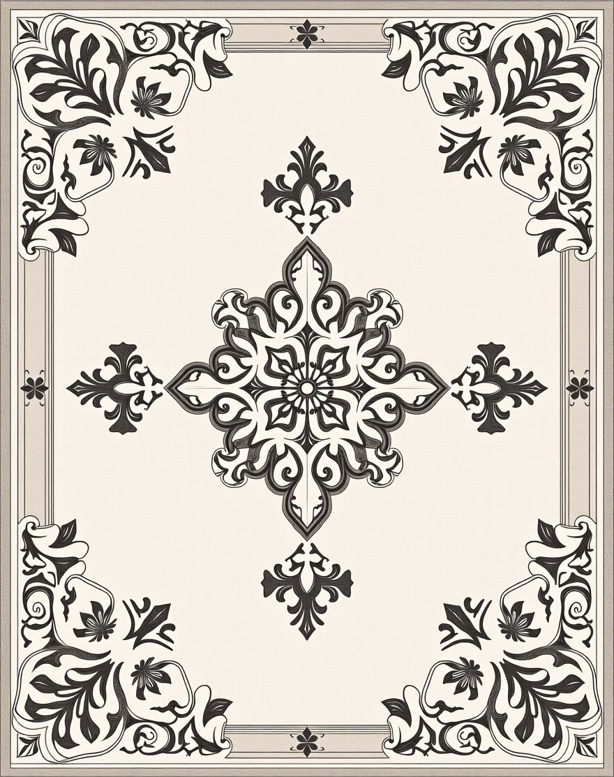 Classic Floral Mandala Inspired Design Rug