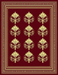 Golden Floral Burgundy Damask Design Rug