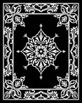 Ornate Floral Mandala Black White Rug