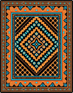 Bold Geometric Diamond With Tribal Accents Rug