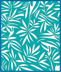 Tropical Leaf Pattern Teal Rug