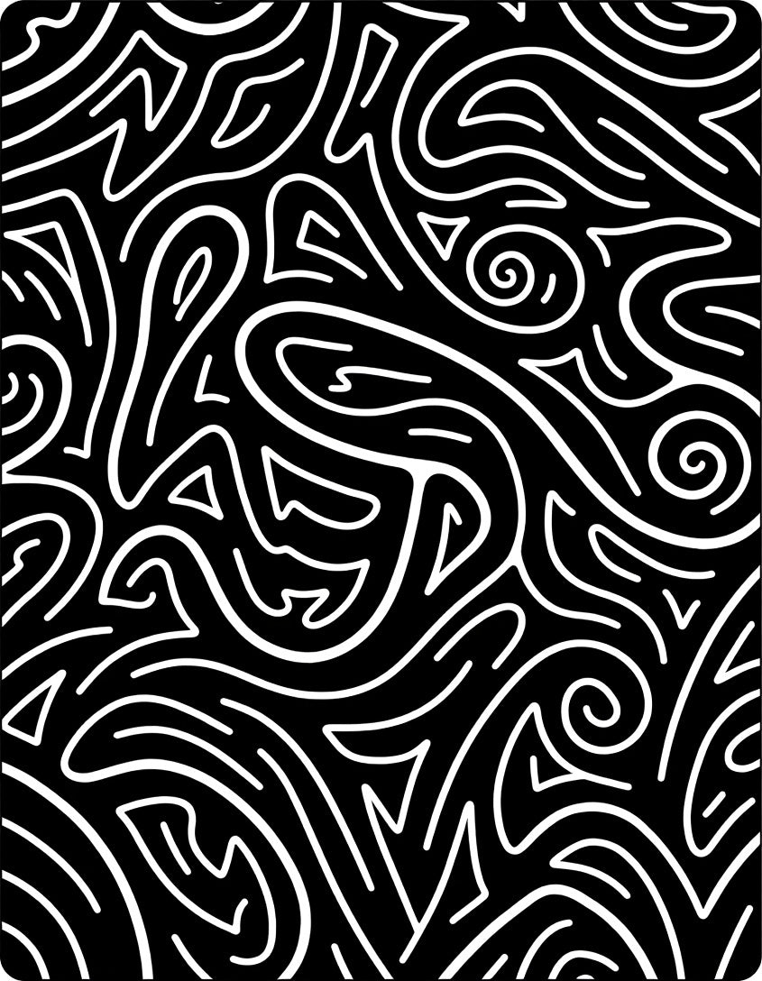 Organic Swirls Black White Abstract Rug
