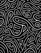 Organic Swirls Black White Abstract Rug