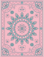 Pink Floral Mandala Art Rug