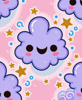 Kawaii Cloud and Star Pattern Rug