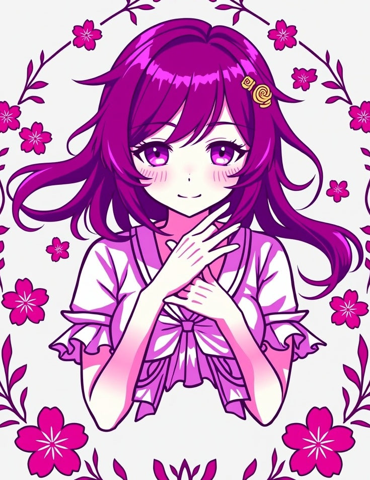 Anime Cherry Blossom Sweet Girl Design Rug