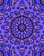 Intricate Mandala Patterned Violet Rug