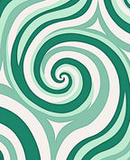 Swirling Abstract Teal Pattern Rug