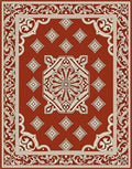 Ornate Red Cream Floral Medallion Rug