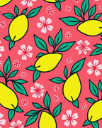 Bright Yellow Fruit Floral Pattern Rug