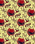 Red Wine Glass Pattern Design Rug