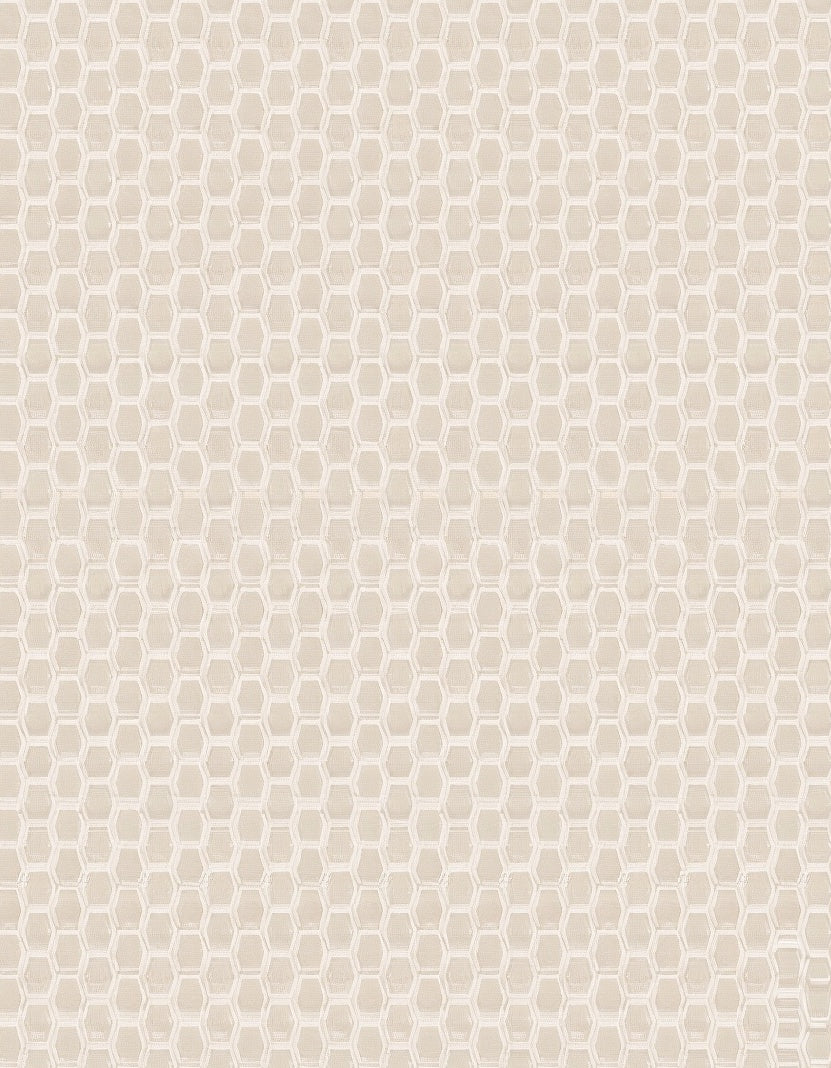 Neutral Hexagonal Textured Geometric Pattern Rug