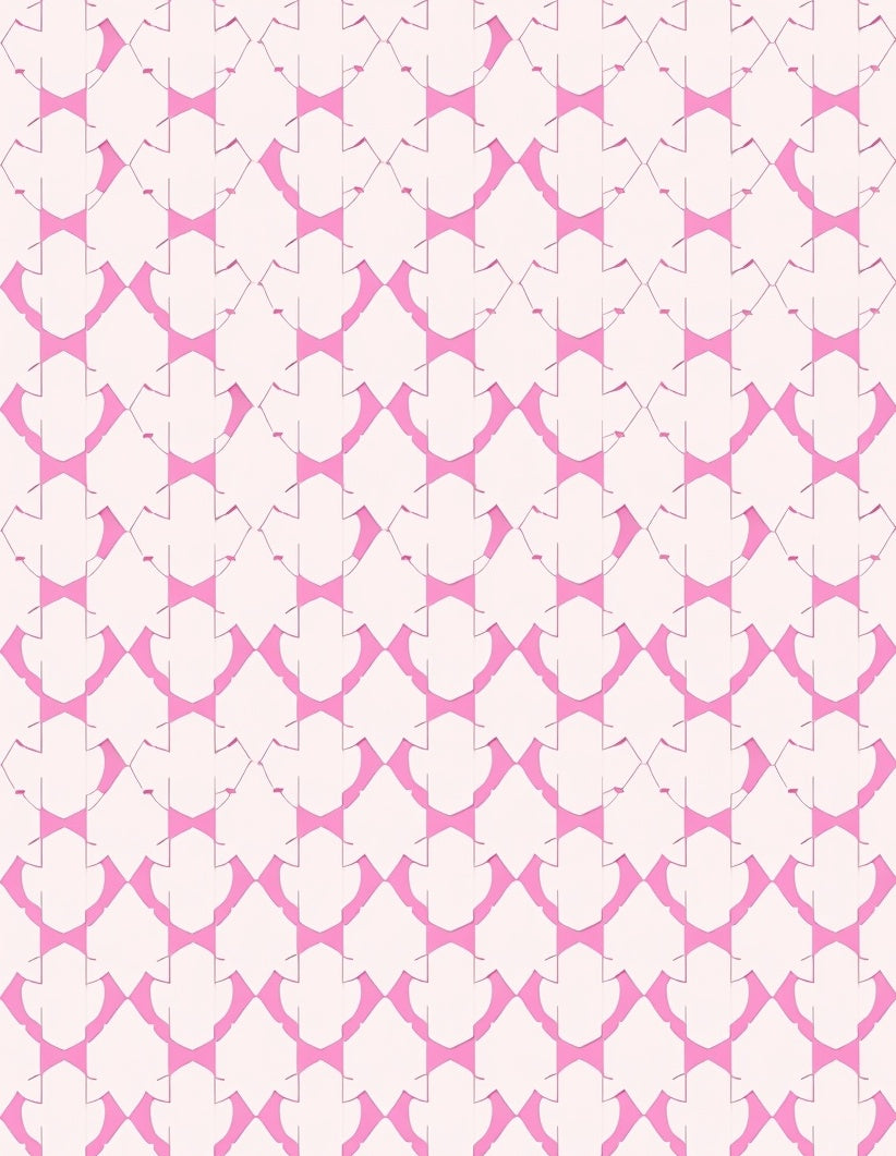 Delicate Pink Geometric Interlocking Pattern Rug