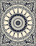 Classic Inverted Petal Radial Design Rug